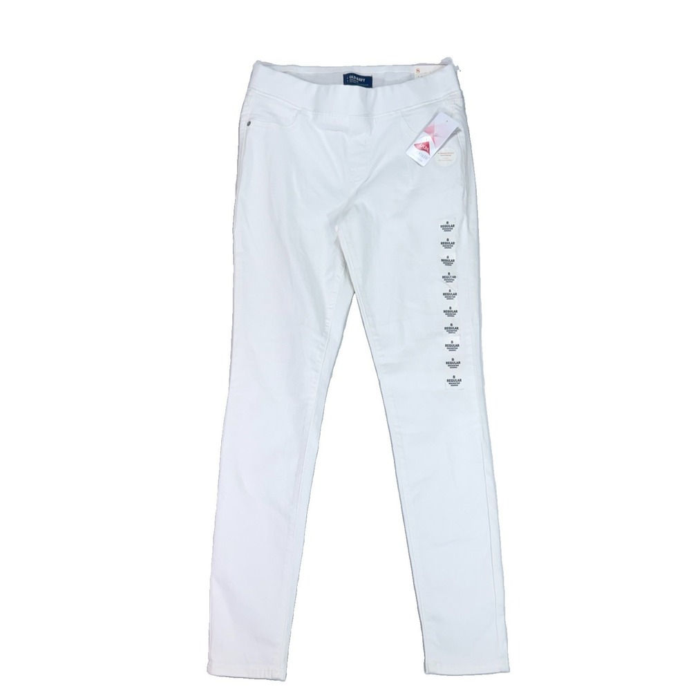 NWT Old Navy Rockstar Jeggings Women's 8 Regular White Mid Rise Skinny Jeans